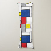 Mondrian Retro Circles Minimalistisch De Stijl Mod Seitenschläferkissen (Vorderseite Vertikal)