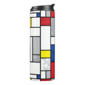 Mondrian Retro Circles Minimalistisch De Stijl Mod Thermosbecher (Nach links gedreht)