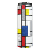 Mondrian Retro Circles Minimalistisch De Stijl Mod Thermosbecher (Rückseite)
