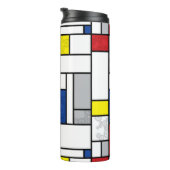 Mondrian Retro Circles Minimalistisch De Stijl Mod Thermosbecher (Nach rechts gedreht)