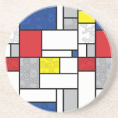 Mondrian Retro Circles Minimalistisch De Stijl Mod Untersetzer (Vorne)