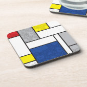 Mondrian Retro Circles Minimalistisch De Stijl Mod Untersetzer (Linke Seite)