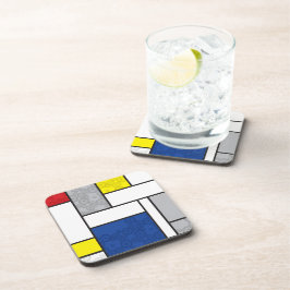 Mondrian Retro Circles Minimalistisch De Stijl Mod Untersetzer