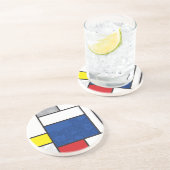 Mondrian Retro Circles Minimalistisch De Stijl Mod Untersetzer (Seite)