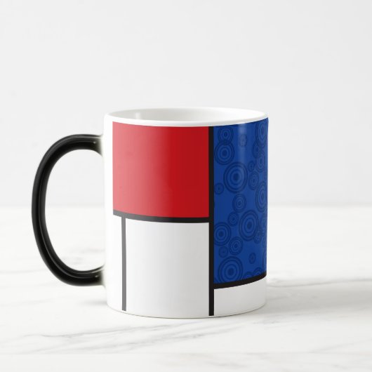 Mondrian Retro Circles Minimalistisch De Stijl Mod Verwandlungstasse (Links)