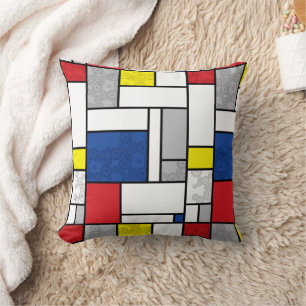 Mondrian Retro Kreise Minimalistischer De Stijl Mo Kissen