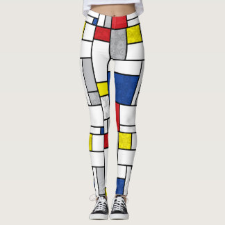 Mondrian Retro Kreise Minimalistischer De Stijl Mo Leggings