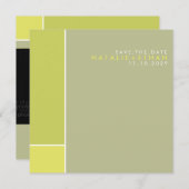 Mondrian Retro Mod Art Save the Date farbenfroh (Vorne/Hinten)