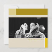 Mondrian Retro Mod Art Save the Date farbenfroh (Rückseite)