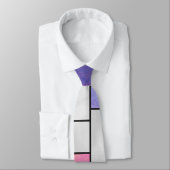 Mondrian-Rosa-Lila-Weißdruck Krawatte (Gebunden)