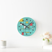 Mondrian Scratch Art Runde Wanduhr (Zuhause)
