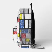 Mondrian Scribbles Minimalist Stijl Modern Art Bedruckter Rucksack (Rechts)