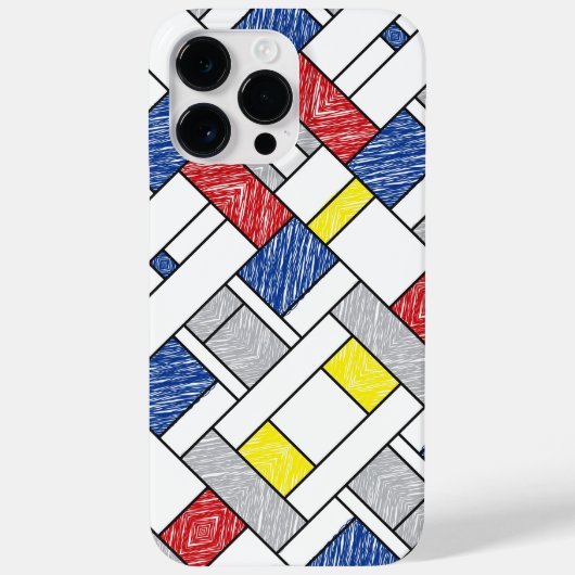 Mondrian Scribbles Minimalist Stijl Modern Art Case-Mate iPhone Hülle (Rückseite)