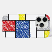 Mondrian Scribbles Minimalist Stijl Modern Art Case-Mate iPhone Hülle (Rückseite (Horizontal))