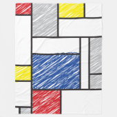 Mondrian Scribbles Minimalist Stijl Modern Art Fleecedecke (Vorderseite)