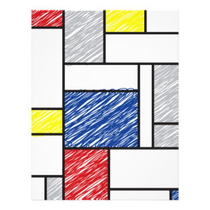 Mondrian Scribbles Minimalist Stijl Modern Art Flyer