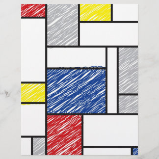 Mondrian Scribbles Minimalist Stijl Modern Art Flyer
