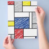 Mondrian Scribbles Minimalist Stijl Modern Art Flyer (Hand)