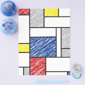 Mondrian Scribbles Minimalist Stijl Modern Art Flyer (Einzeln)