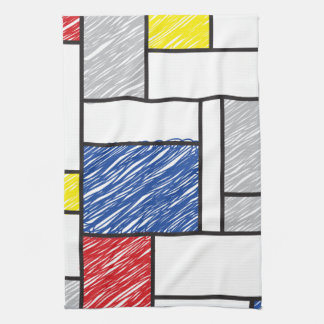 Mondrian Scribbles Minimalist Stijl Modern Art Handtuch