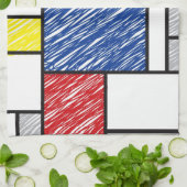 Mondrian Scribbles Minimalist Stijl Modern Art Handtuch (Gefaltet)