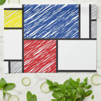 Mondrian Scribbles Minimalist Stijl Modern Art Handtuch