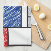 Mondrian Scribbles Minimalist Stijl Modern Art Handtuch (Viertel Falte)
