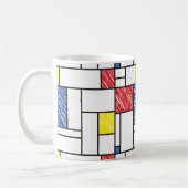Mondrian Scribbles Minimalist Stijl Modern Art Kaffeetasse (Links)