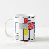 Mondrian Scribbles Minimalist Stijl Modern Art Kaffeetasse (Links)