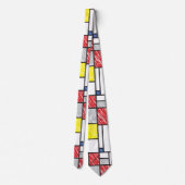 Mondrian Scribbles Minimalist Stijl Modern Art Krawatte (Rückseite)