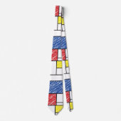 Mondrian Scribbles Minimalist Stijl Modern Art Krawatte (Vorderseite)