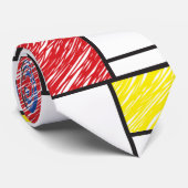 Mondrian Scribbles Minimalist Stijl Modern Art Krawatte (Gerollt)