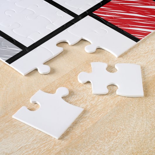 Mondrian Scribbles Minimalist Stijl Modern Art Puzzle (Seite)