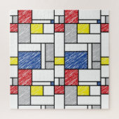 Mondrian Scribbles Minimalist Stijl Modern Art Puzzle (Vertikal)
