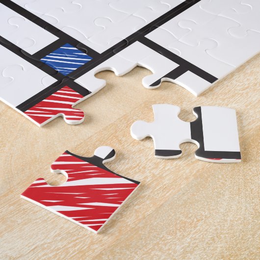 Mondrian Scribbles Minimalist Stijl Modern Art Puzzle (Seite)