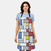 Mondrian Scribbles Minimalist Stijl Modern Art Schürze (Getragen)