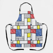 Mondrian Scribbles Minimalist Stijl Modern Art Schürze (Vorderseite)