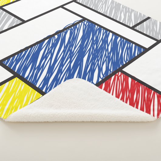 Mondrian Scribbles Minimalist Stijl Modern Art Sherpadecke (3/4)