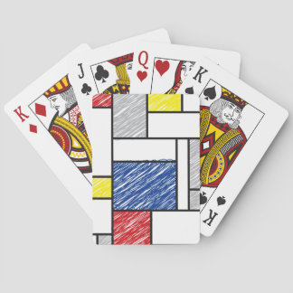 Mondrian Scribbles Minimalist Stijl Modern Art Spielkarten