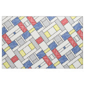 Mondrian Scribbles Minimalist Stijl Modern Art Stoff (Fat Quarter (45,7 x 55,9 cm))