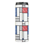 Mondrian Scribbles Minimalist Stijl Modern Art Thermosbecher (Rückseite)