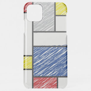 Mondrian Scribbles Minimalist Stijl Modern Art iPhone 11 Pro Max Hülle