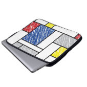 Mondrian Scribbles Minimalistisch De Stijl Moderne Laptopschutzhülle (Vorne Knopf)