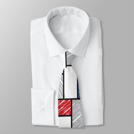 Mondrian Scribles Minimalistisch De Stijl Modern A Krawatte (Gebunden)