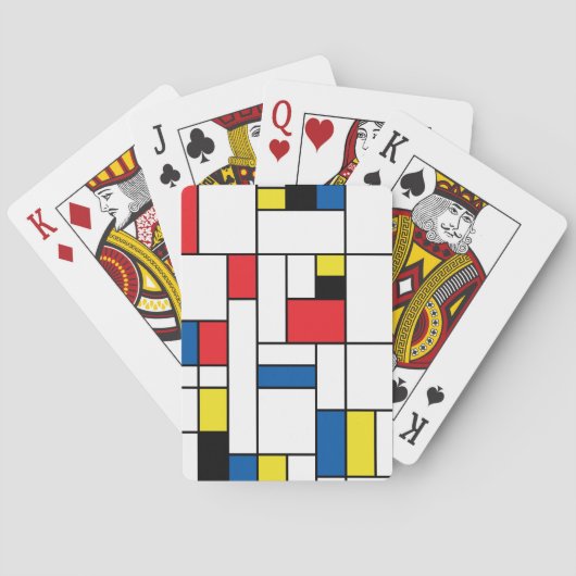 Mondrian spielt Karten. Spielkarten (Rückseite)