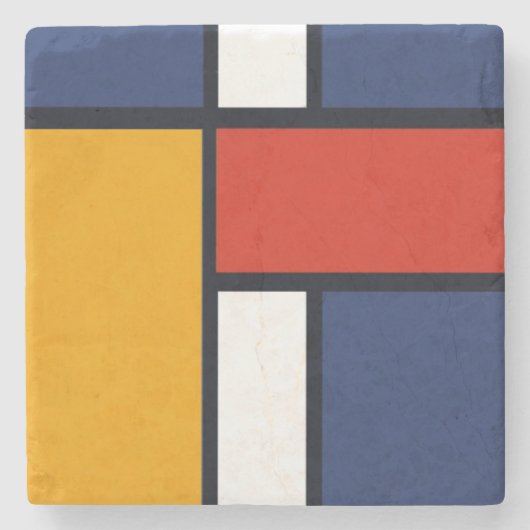 Mondrian Steinuntersetzer (Vorderseite)