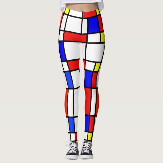 Mondrian Stil Neue Kunst Leggings (Vorderseite)