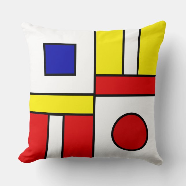 Mondrian Style Abstrakt Art Kissen (Vorderseite)