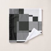 Mondrian Style Abstrakt Moderne Muster Schwarz-wei Badhandtuch Set (Waschlappen)