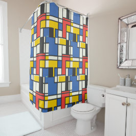 Mondrian Style Color Blocks Duschvorhang